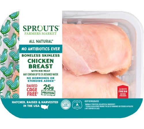 Sprouts Chicken Breasts No Antibiotics Ever (Avg. 1.6lb)