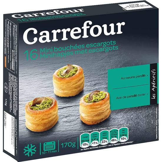 Carrefour - Mini bouchées aux escargots au beurre, ail et persil (16 pièces)
