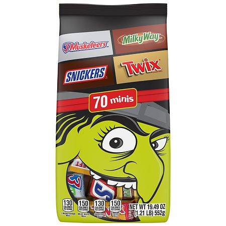 Mars Variety Bag 3 Musketeers, Snickers, Milky Way and Twix Minis Candy Bars (19.49 oz)