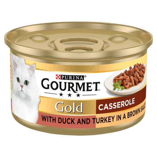 Gourmet Gold Casserole With Duck and Turkey in a Brown Sauce