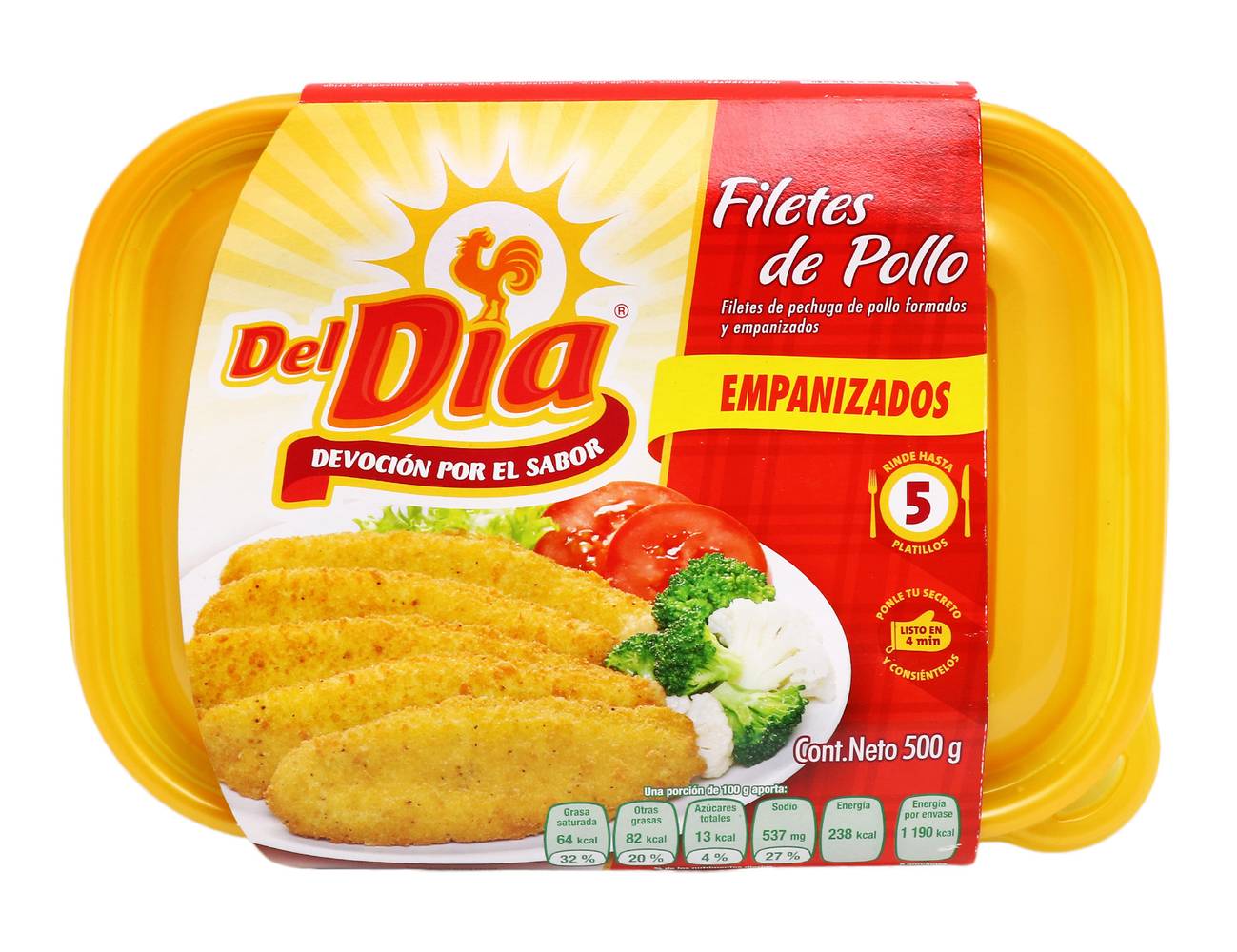 Del Día · Filetes de pollo empanizados (500 g)