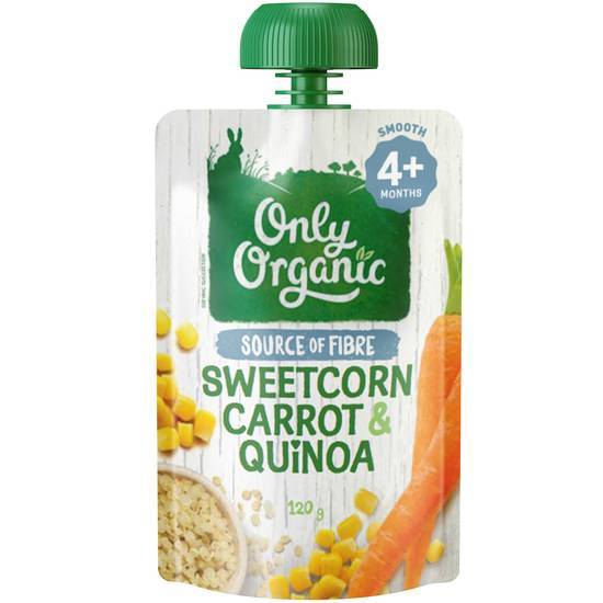 Only Organic Sweetcorn Carrot & Quinoa Baby Food Pouch 4+month 120g