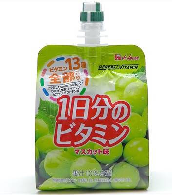 ハウスウェルネスフーズ 1日分のビタミンゼリー - マスカット味 (180g)