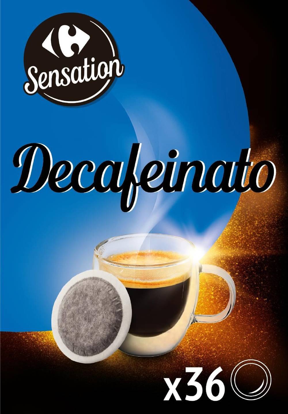 Carrefour Sensation - Café dosette decafeinato ( 36 pièces, 250 g)