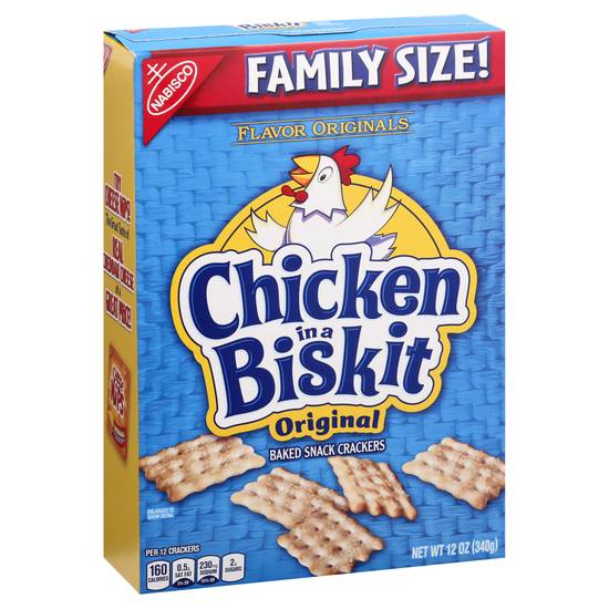 Chicken in a Biskit Family Size Original Baked Snack Crackers (12 oz)