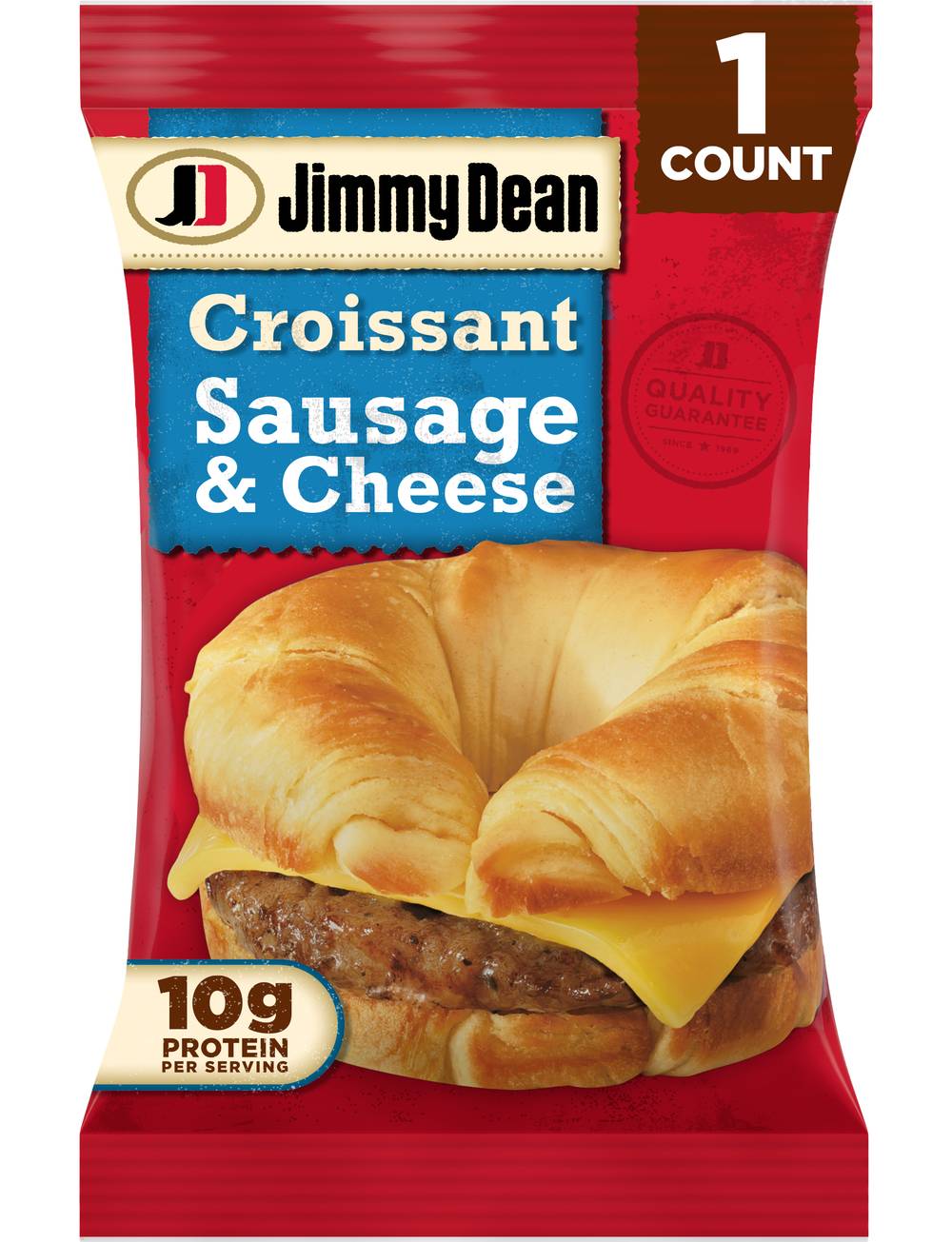 Jimmy Dean Croissant Breakfast Sandwiches With Sausage and Cheese, Frozen, 1 Count (3.5 oz)