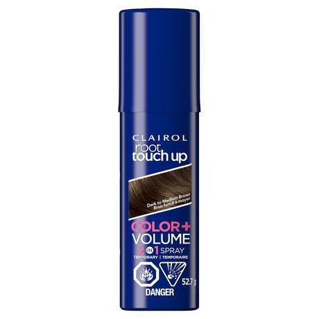 Clairol 2 In 1 Root Touch Up & Volume Hair Spray, Dark To Medium Brown (52.7 g)
