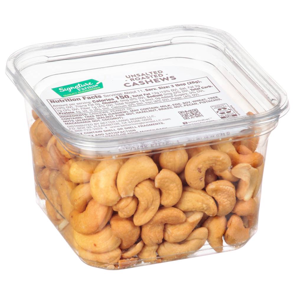 Signature Farms Unsalted Roasted Cashews (10 oz)