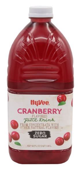 Hy-Vee Zero Sugar Flavored Juice Drink, Cranberry (64 fl oz)