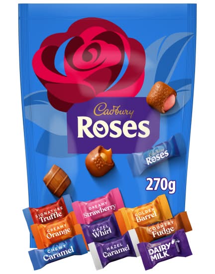 Cadbury Assorted, Roses Pralines Chocolate Pieces (270g)