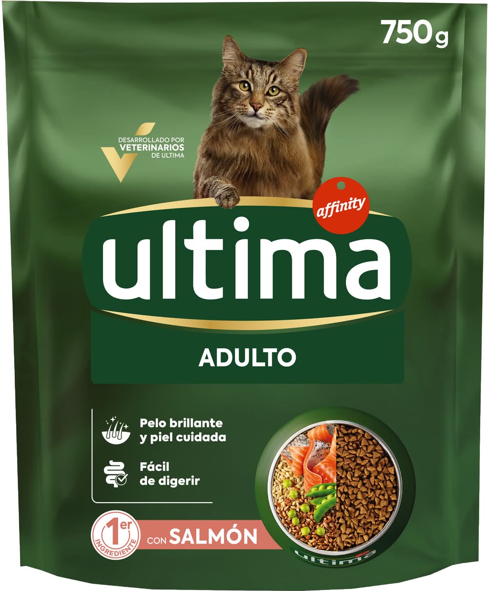Alimento para gatos salmón · Ultima - Adulto (750 g)