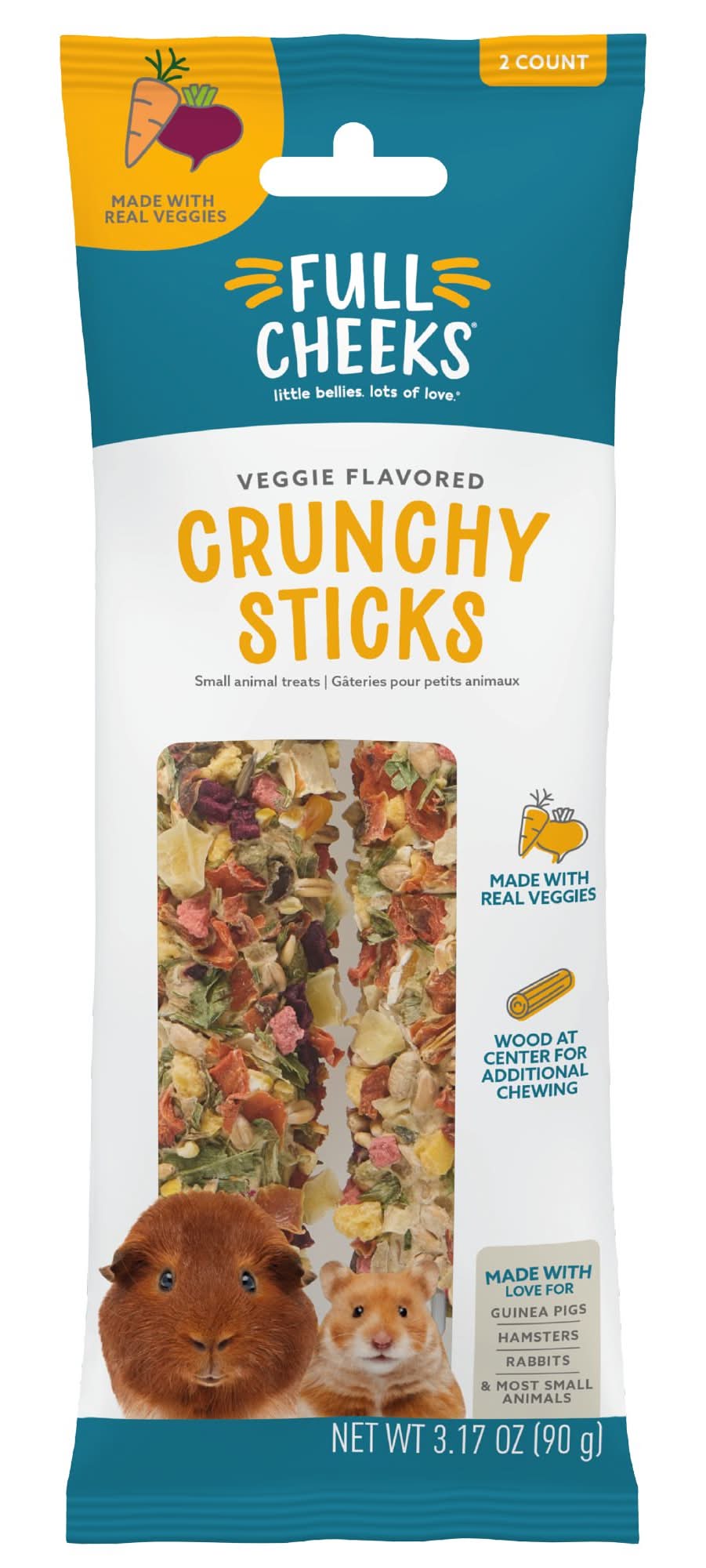 Full Cheeks™ Small Pet Crunchy Sticks - Veggie Flavored (Size: 2 Count)