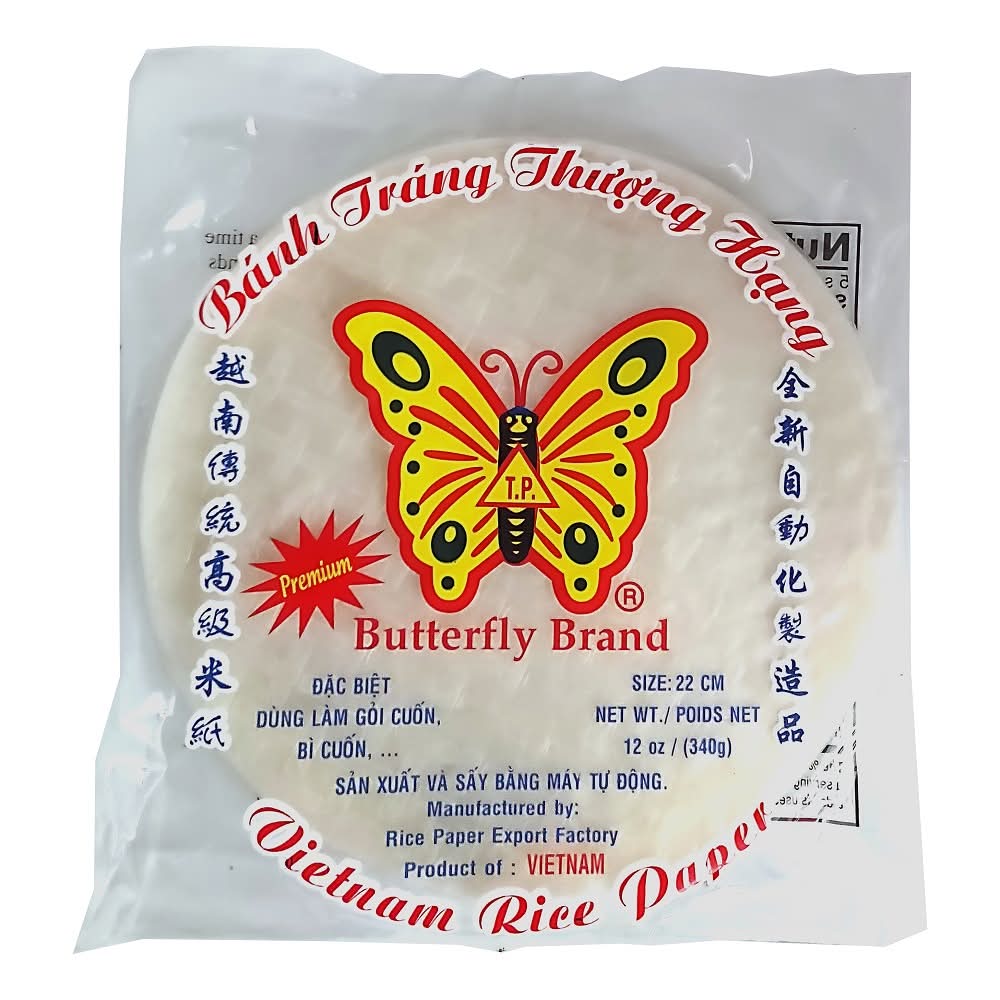 Butterfly Banh Trang Vietuamam Rice Paper, 22 cm (12 oz)