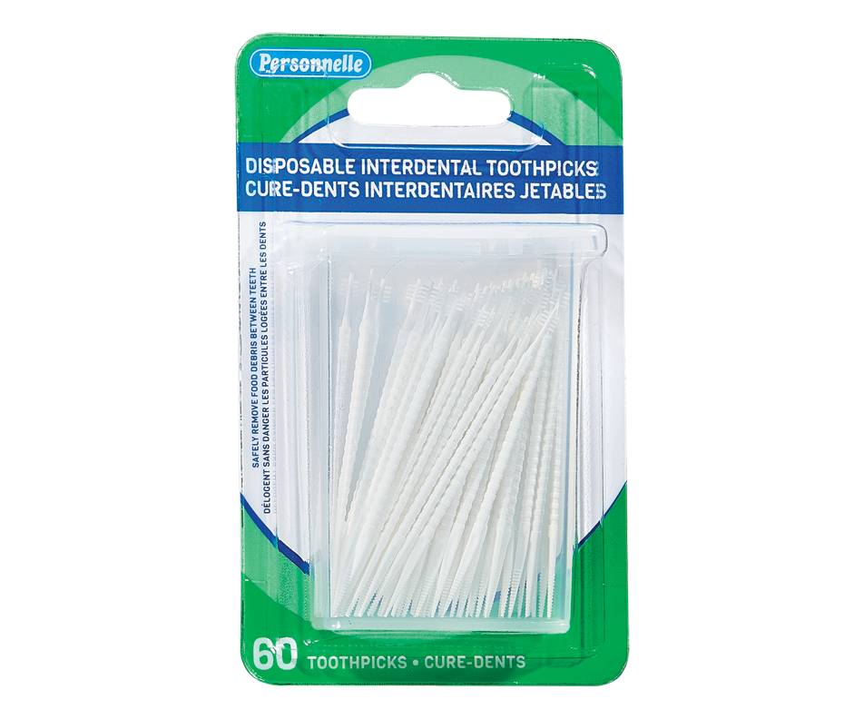 Personnelle cure-dents interdentaires jetables (60 unités) - disposable plastic toothpicks (60 units)