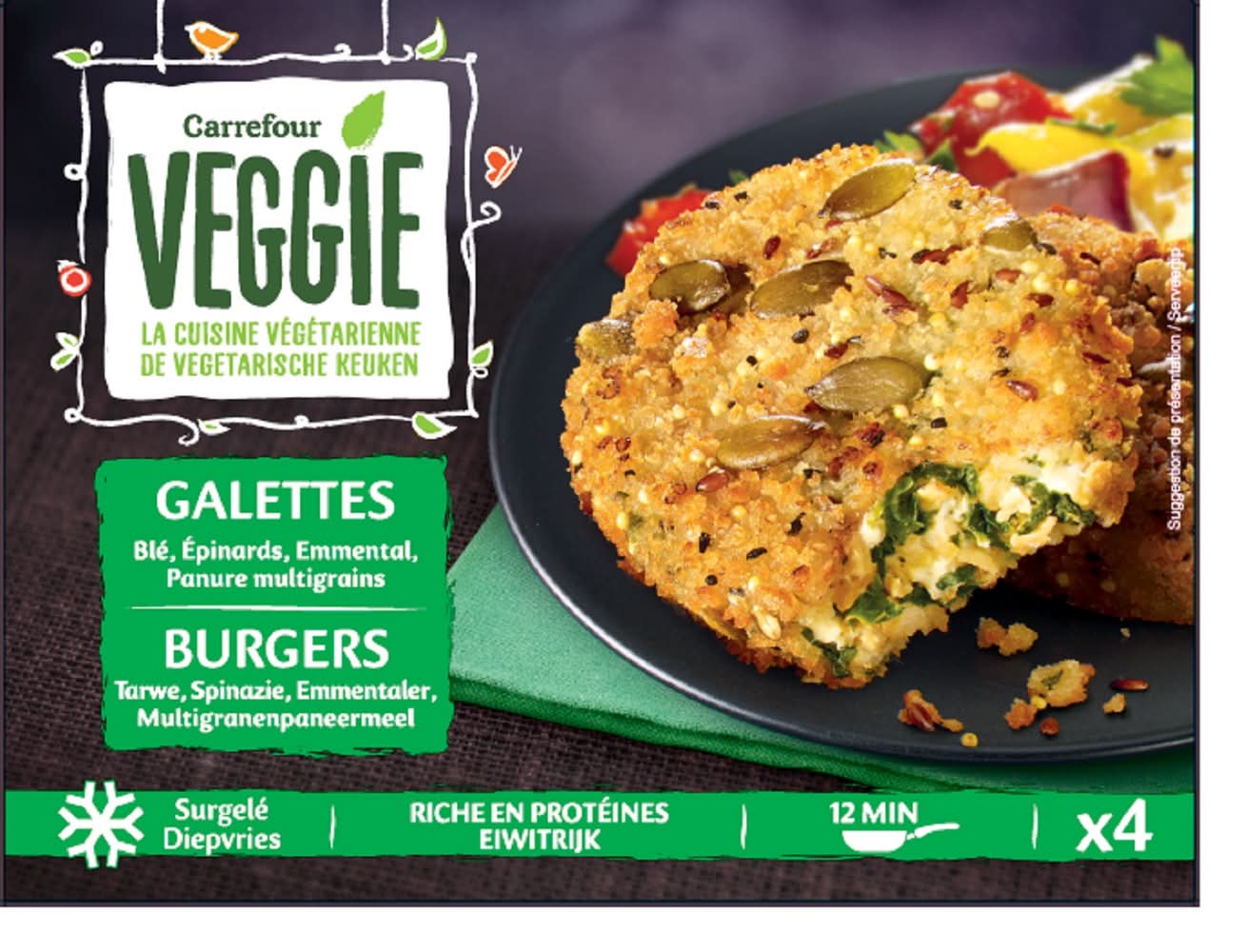 Carrefour Veggie - Galettes blé fromage et épinards (4)