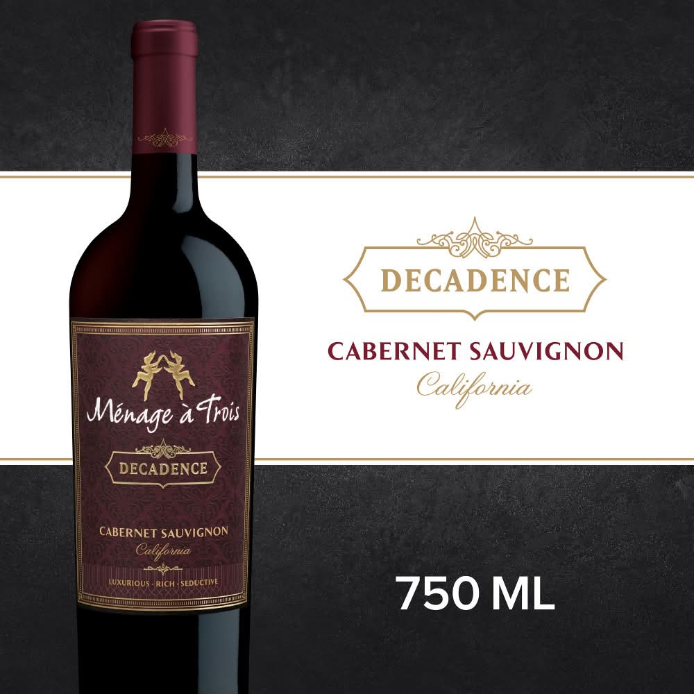 Ménage à Trois Cabernet California Sauvignon Wine, 2020 (750 ml)