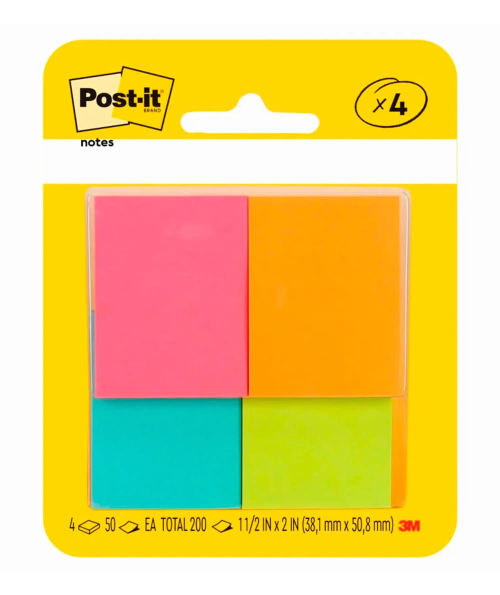 Post-It · Notas adhesivas neon (4 un)