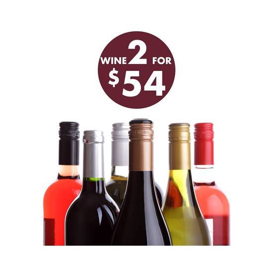 Any 2 Wines for $54