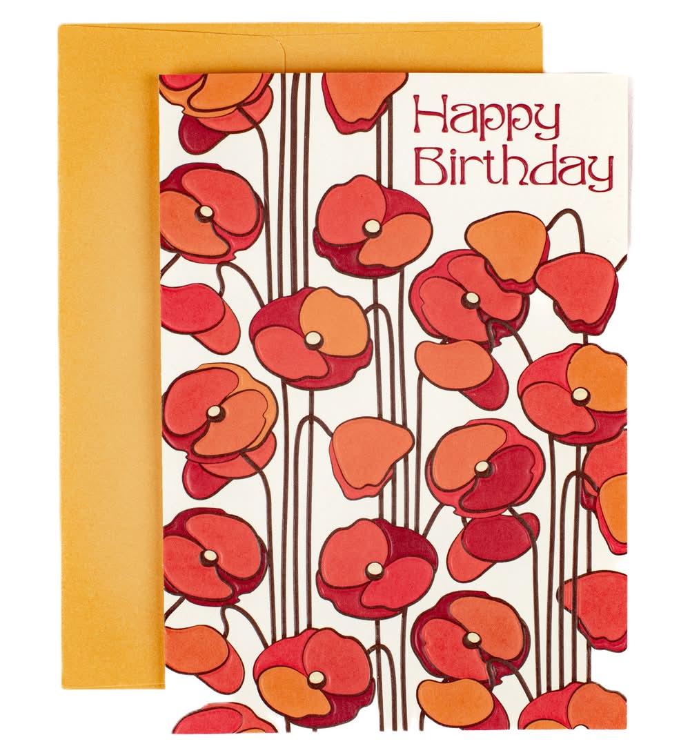 Design Design Greeting Card-Seamless Poppies
