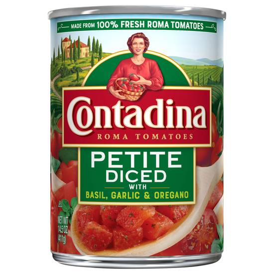 Contadina Petite Diced With Basil Garlic & Oregano Roma Tomatoes