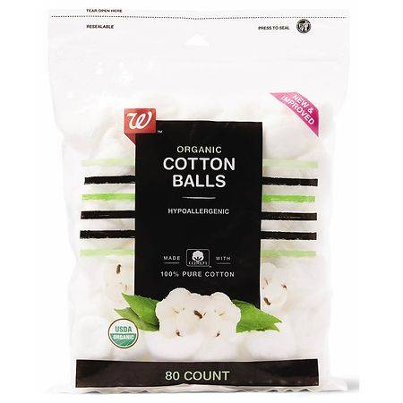 Walgreens Organic Soft & Durable Hypoallergenic Cotton Balls (80 ct)