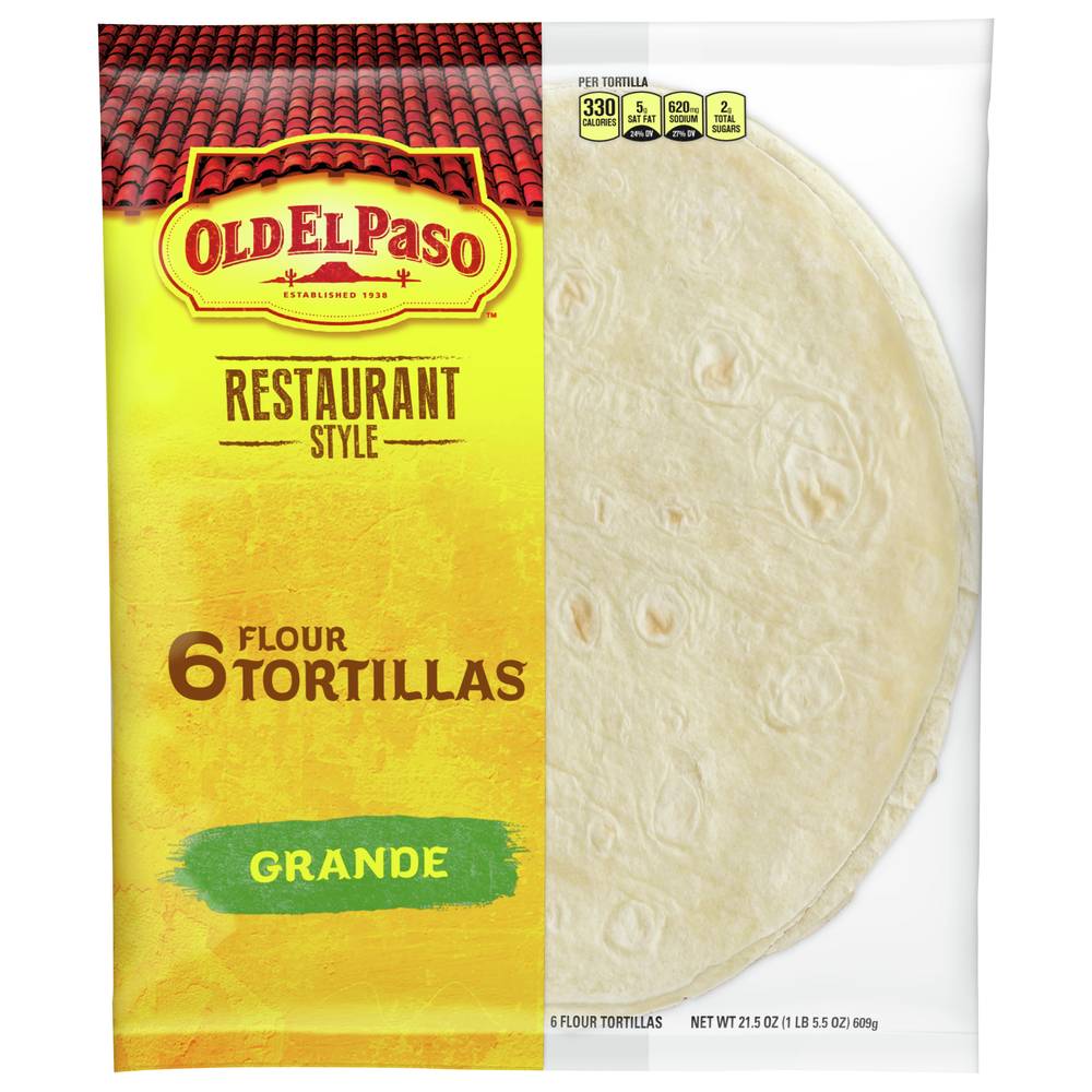 Old El Paso Restaurant Style Grande Flour Tortillas (1.34 lbs)