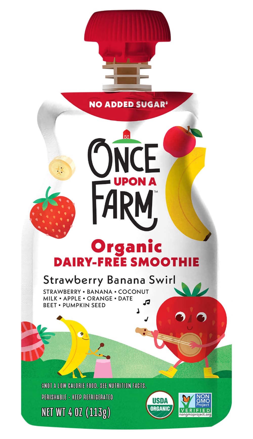 Once Upon A Farm Original Strawberry Banana Swirl Smoothies