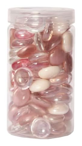 Ashland Glass Gems, Pink-Cream-White