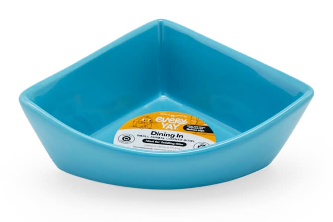 EveryYay Dining in Small Animal Corner Bowl 0.75 Cup, Blue