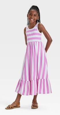 Cat & Jack Girls Sleeveless Striped Knit Maxi Dress Delivery Near Me |  Order Online | Uber Eats