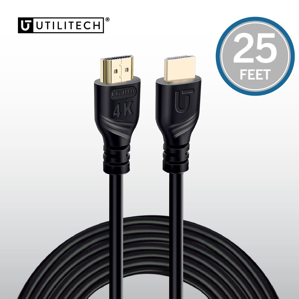 Utilitech 4k HDMI to HDMI 25-ft Black
