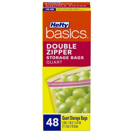 Hefty Basics Hefty Basics Double Zipper Quart Storage Bags 48 ct Box