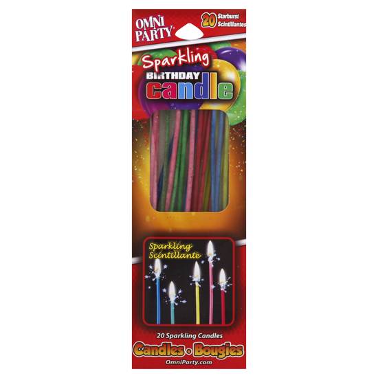 Omni Party Sparkling Birthday Candles (20 candles)