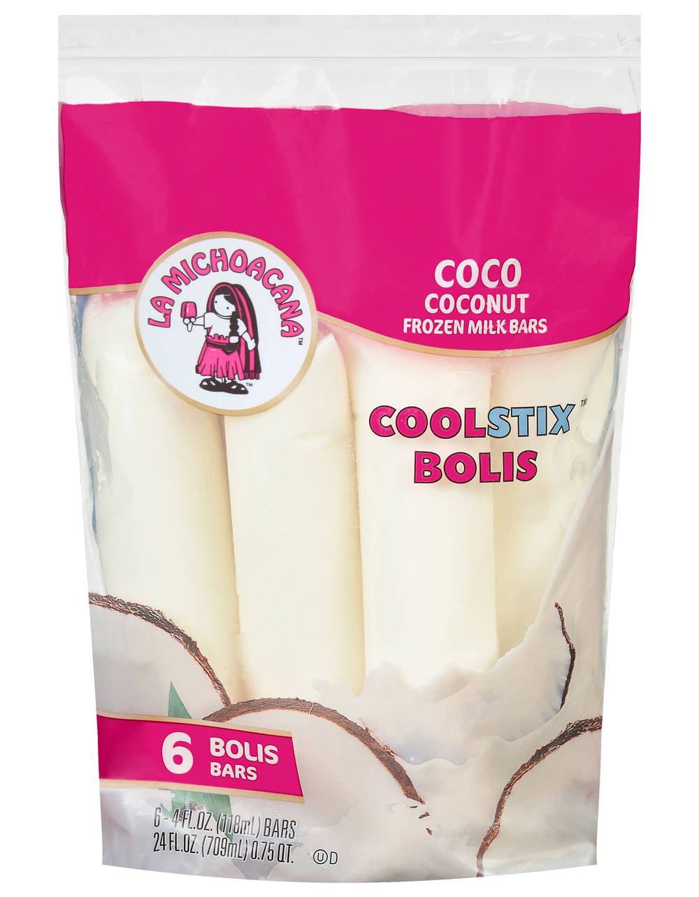 La Michoacana Coolstix Coconut Bolis (5 oz)