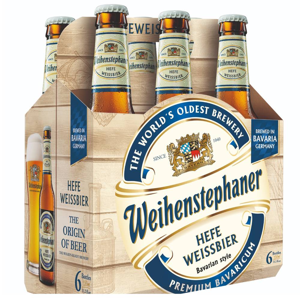 Weihenstephaner Bavarian Style Hefe Weissbier Beer (6 x 11.2 fl oz)