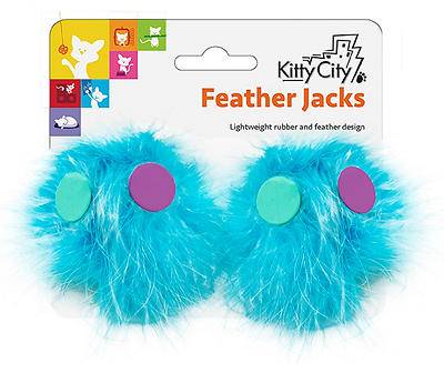 Blue Feather Jacks Cat Toy Set