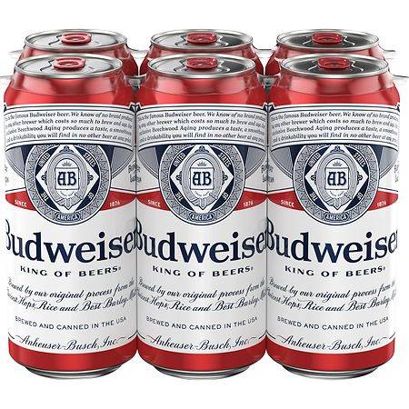 Budweiser American Lager Beer - 16.0 fl oz x 6 pack