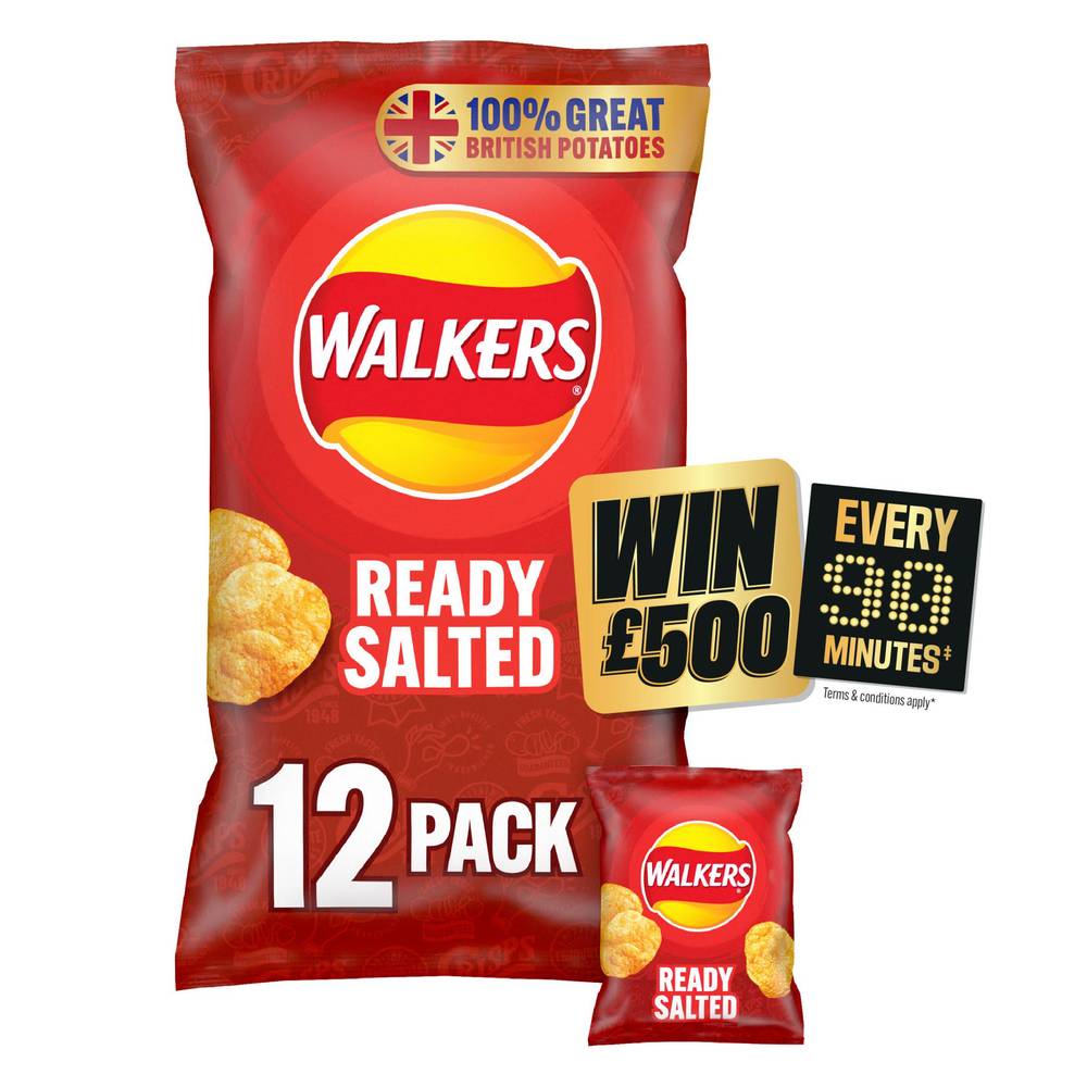 Walkers Ready Salted Crisps 12x25g