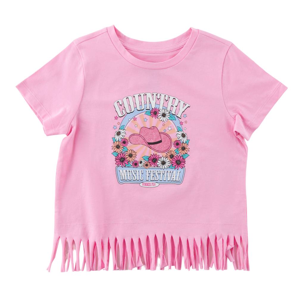 T-shirt à franges Pays des rêves MONKEY BARS pour toutes-petites (4, Imprime mauv LT SC1)