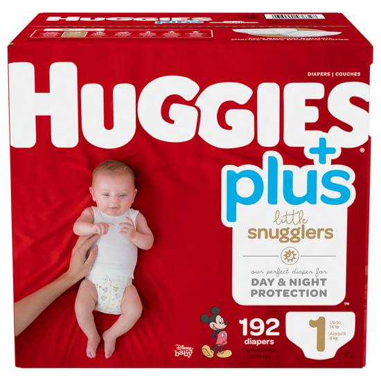 Huggies Little Snugglers Plus Diapers Size 1 (192 diapers)