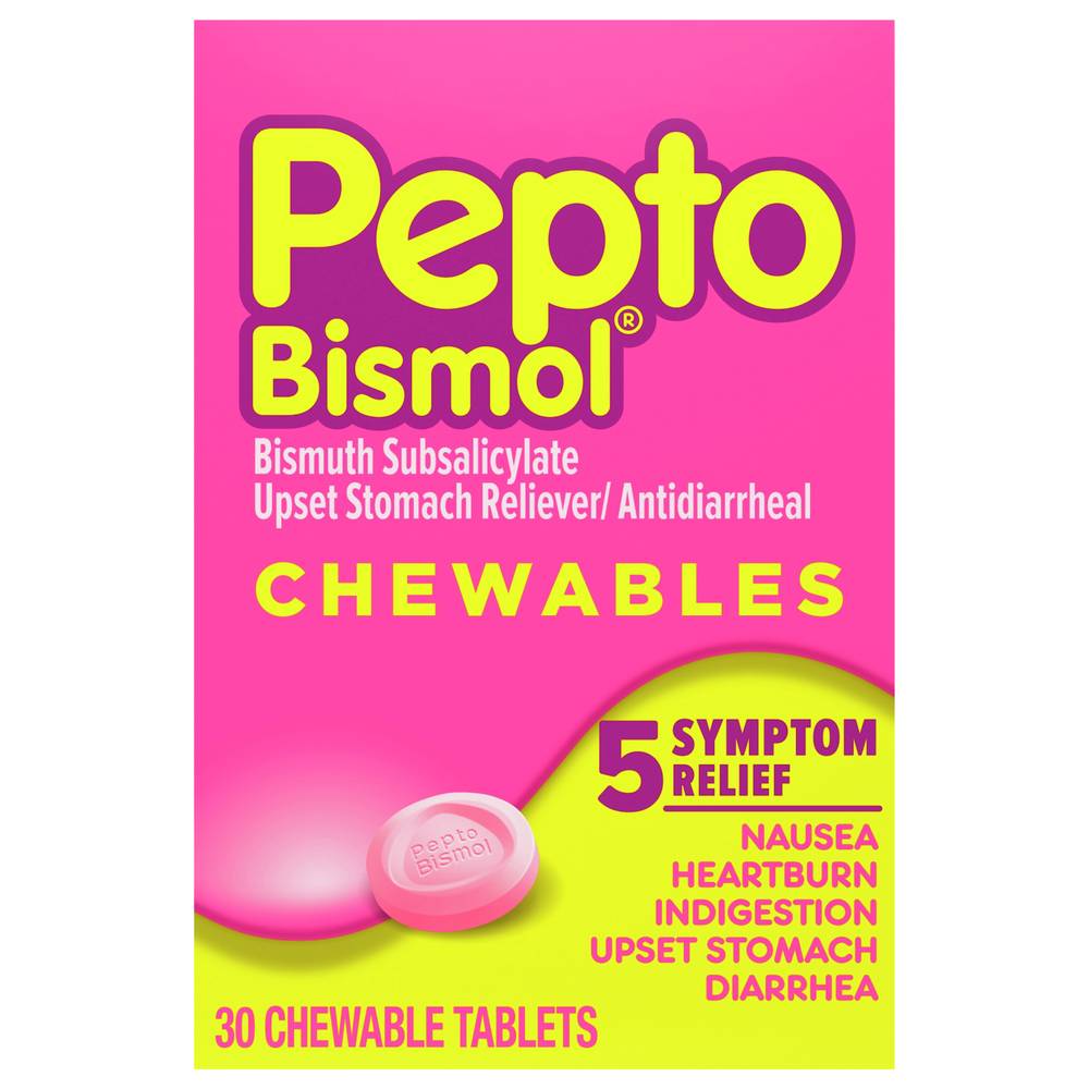 Pepto-Bismol Upset Stomach Relief Chewable Tablets (30 ct)