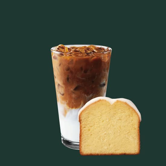 Iced Caramel Macchiato + Lemon Cake