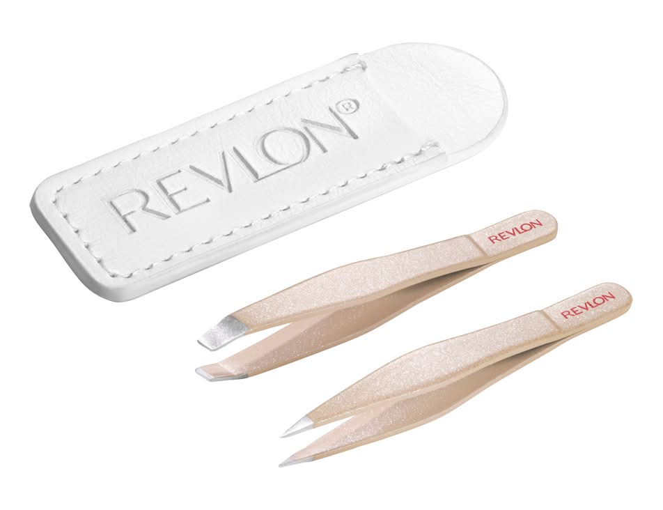 Revlon pince à épiler (2 unités) - revlon designer series mini tweezer set, hair removal tool kit, beige (41 g)