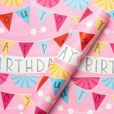 Spritz Birthday Banner Wrapping Paper