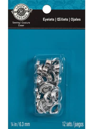 Loops & Threads Eyelets, 1/4 in, Silver (12 ct)