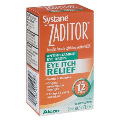 Zaditor Eye Drops Antihistamine Original Prescription Strength Eye Itch Relief - 0.17 Fl. Oz.