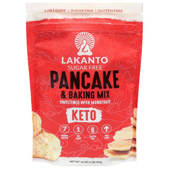 Lakanto Keto Sugar Free Pancake & Baking Mix With Monk Fruit (16 oz)