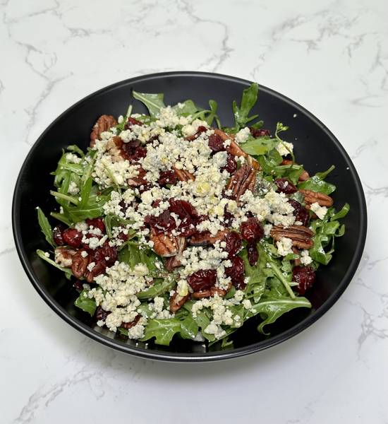 Rocket Gorgonzola Cranberry Pecan Cider Vinaigrette Salad