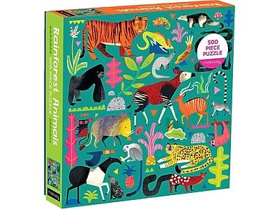 Galison Rainforest Animals 500 Pieces Puzzle For Kids