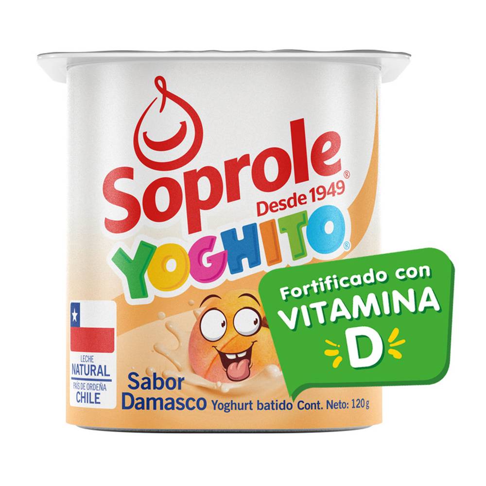 Soprole yoghito yoghurt batido sabor damasco (pote 120 g)